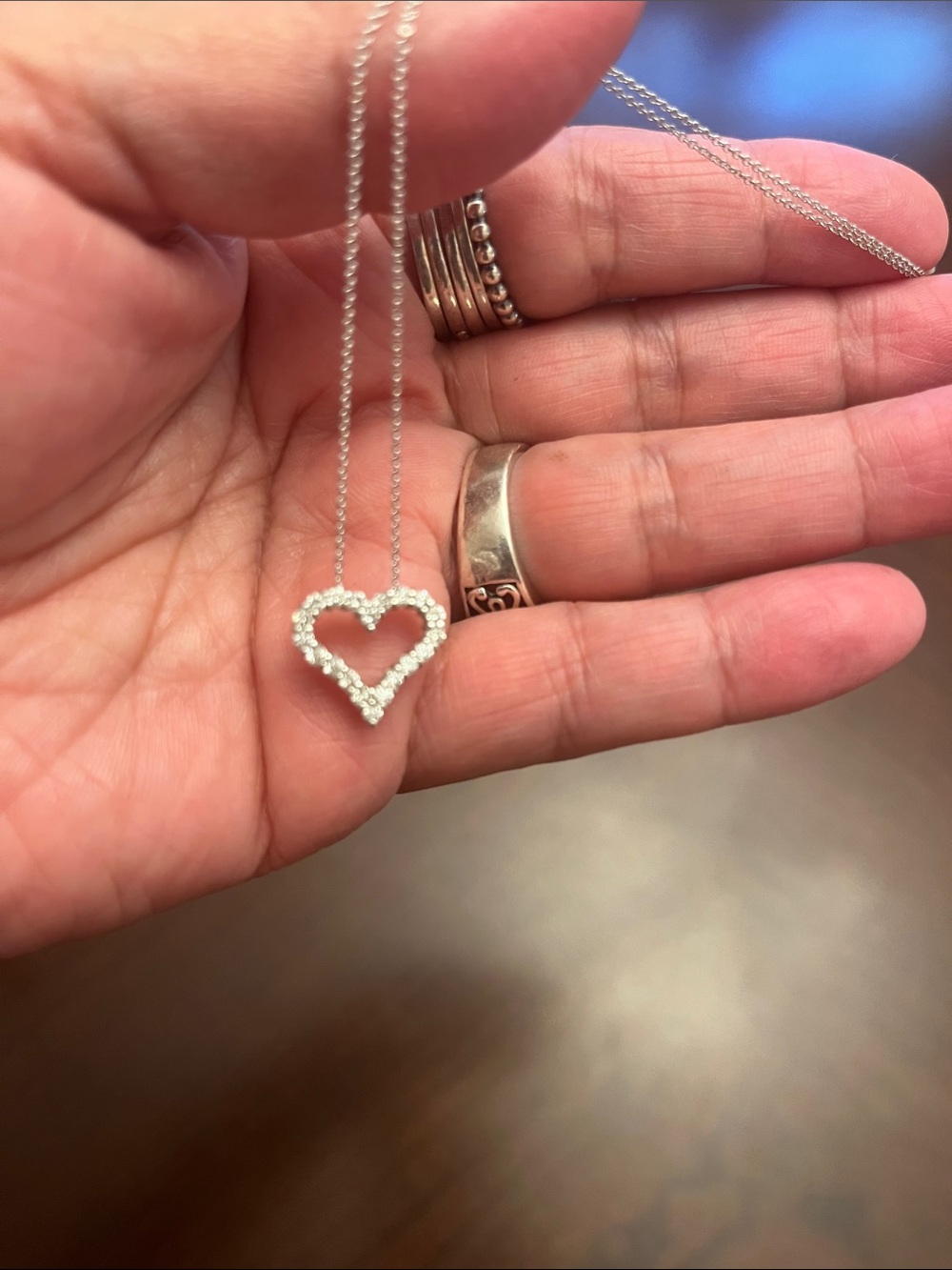 Sparkling Sterling Silver Heart Pendant Necklace - Timeless Sparkle - Picture 1 of 9